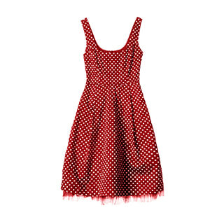 Red checked-stretch-dress
